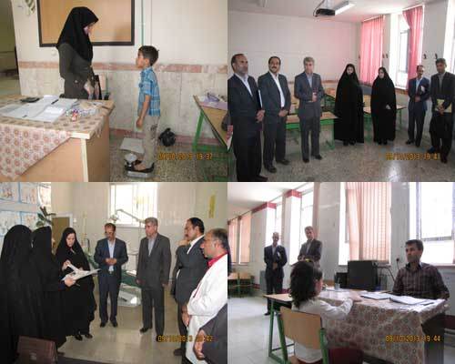  بازدید معاون مدیر کل و مدیر آموزش وپرورش میانه از پایگاه طرح سنجش نو آموزان