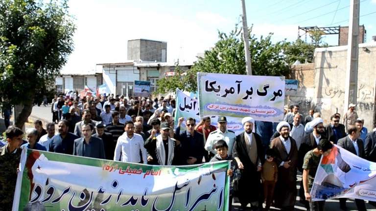  راهپیمایی پرشکوه روز قدس در بخش کندوان میانه برگزار شد
