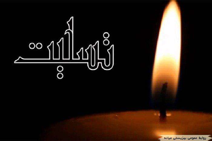  پیام تسلیت رئیس اداره بهزیستی شهرستان میانه در پی درگذشت دو تن از نیروهای تلاشگر و خدوم نیروی انتظامی در سانحه رانندگی