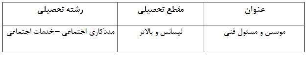  دعوت به همکاری در کلینیک مددکاری اجتماعی تحت نظارت بهزیستی