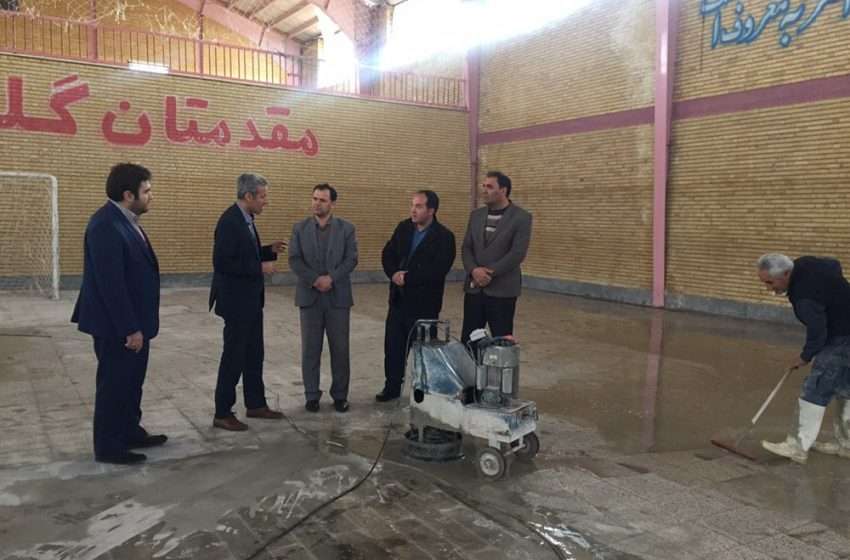  بازدید بخشدار بخش کندوان و رئیس اداره ورزش و جوانان شهرستان ویژه میانه از سالن ورزشی شهر ترک