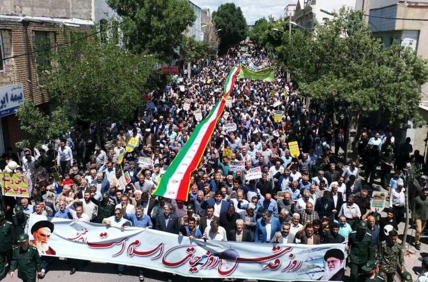  روایت تصویری از شکوه حضور میانه ای ها در راهپیمایی روز جهانی قدس