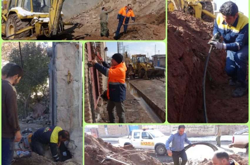  تداوم خدمات رسانی واحدهای امدادی و تعمیراتی اداره گاز شهرستان میانه در روستاهای زلزله زده