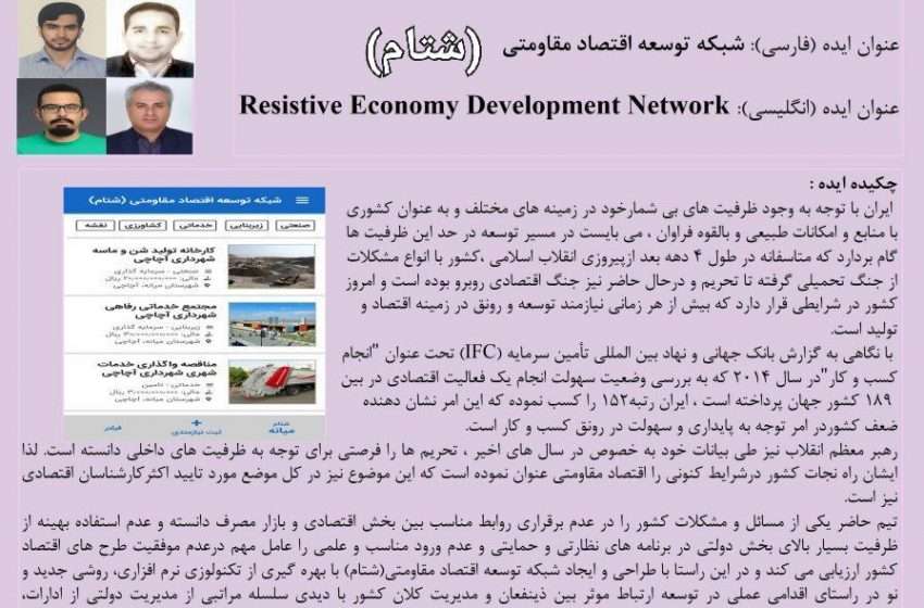  حضور تیم شهرداری آچاچی در هفتمین نمایشگاه نوع آوری و فن آوری ربع رشیدی با طرح تجاری سازی شبکه توسعه اقتصاد مقاومتی(شتام)