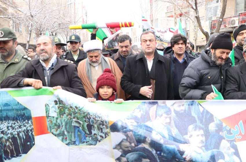  گزارش تصویری از راهپیمایی باشکوه ۲۲ بهمن در میانه