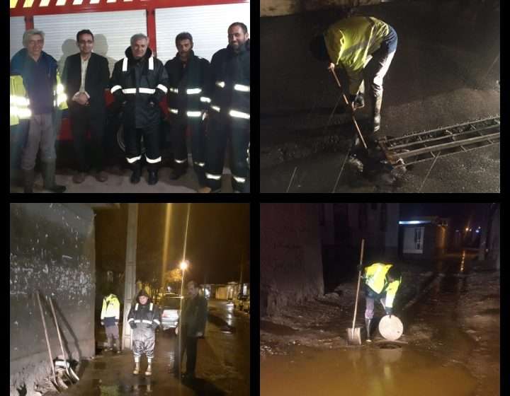 آماده باش نیروهای خدمات شهری شهرداری آچاچی در پی بارندگی شدید شبانه