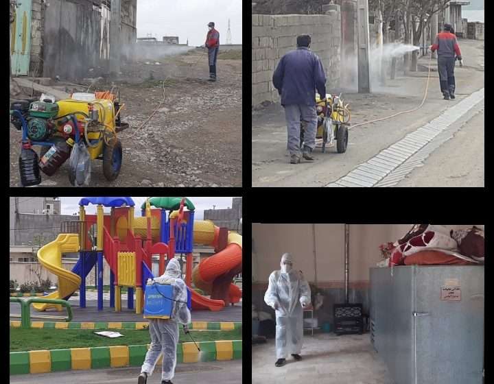  ادامه مراحل ضدعفونی معابر شهر آچاچی