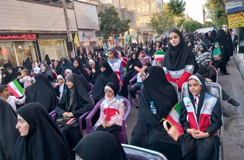  حضور اعضای خواهر جمعیت هلال احمر شهرستان میانه در برنامه های هفته عفاف و حجاب