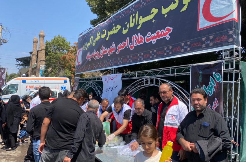  موکب بزرگ جوانان حضرت علی اکبر (ع) جمعیت هلال احمر شهرستان میانه برپا شد