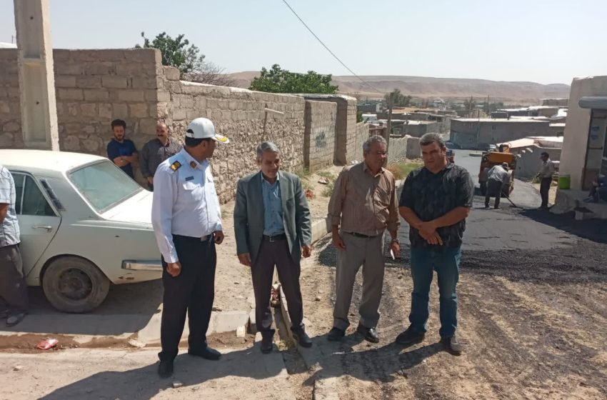  بازدید بخشدار مرکزی میانه از آسفالت ریزی معابر روستای زاویه