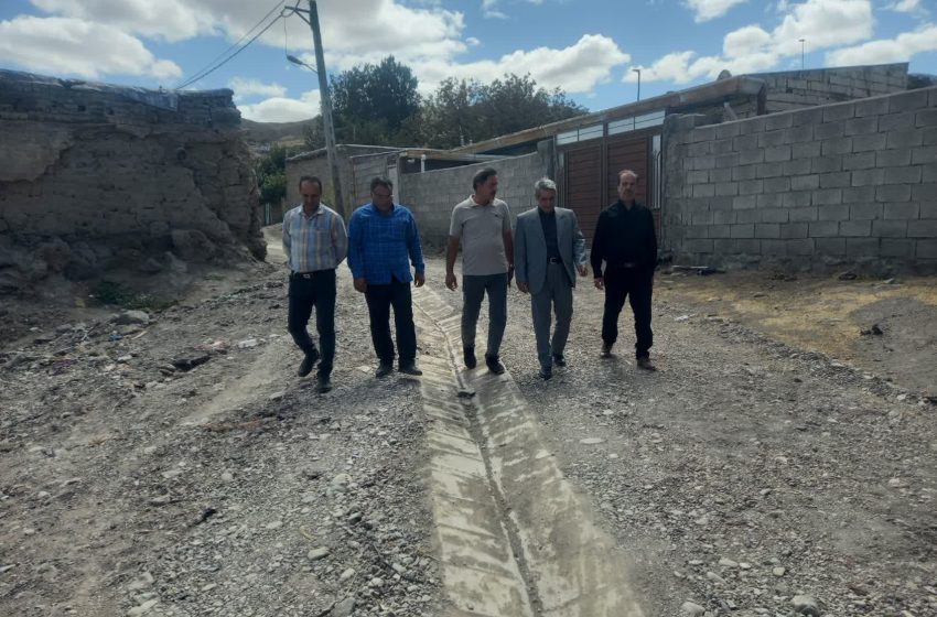  بخشدار مرکزی میانه از پروژه جدولگذاری روستای کرامه بازدید کرد