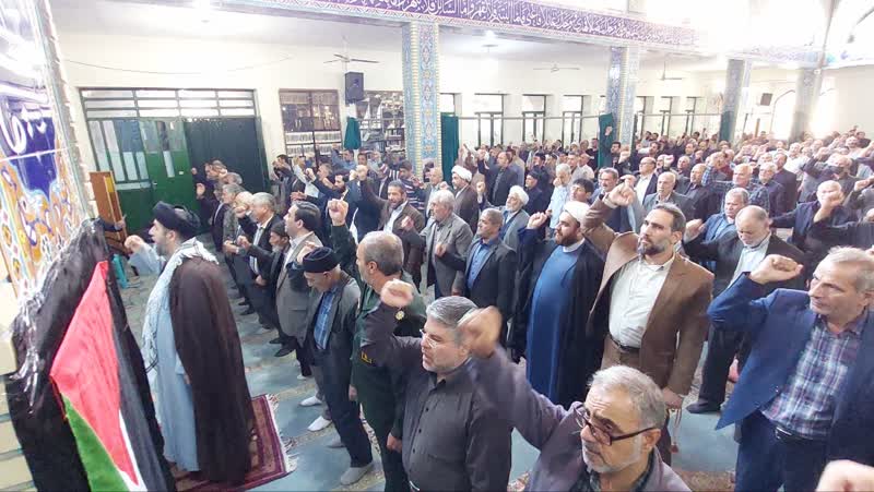  مردم میانه در آیین عبادی سیاسی نماز جمعه، جنایات اسرائیل در غزه را محکوم کردند