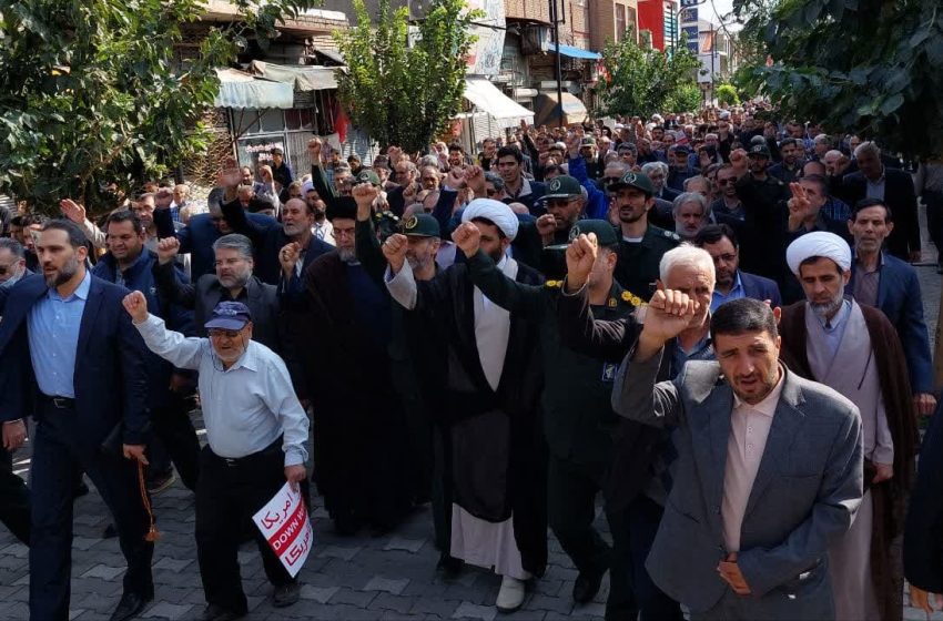  راهپیمایی مردم میانه در حمایت از جبهه مقاومت فلسطین