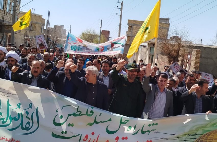  راهپیمایی روز قدس در بخش کندوان