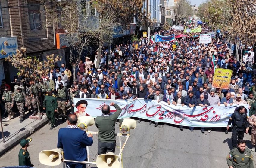  پیام مشترک امام جمعه و فرماندار میانه در قدردانی از راهپیمایان روز جهانی قدس در شهرستان میانه