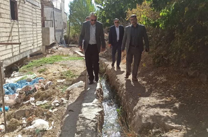  بازدید بخشدار کندوان از آلودگی آب کشاورزی و مشکلات زیست محیطی