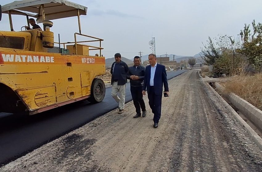  بازدید فرماندار ویژه میانه از آسفالت ریزی معابر روستای گلبوس